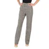 Burberry Ladies Brown Check Wool Jacquard Tailored Trousers In Brown
