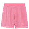 Burberry Ladies Bubblegum Pink Olivier Ekd-motif Mesh Shorts In Pink