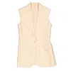 Burberry Ladies Buttermilk Beige Aurelie Tailored Vest In Beige