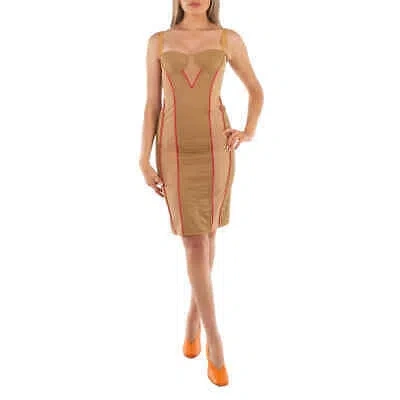 Pre-owned Burberry Ladies Camel Alanis Corset Mini Dress In Beige