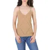 BURBERRY BURBERRY LADIES CAMEL MAEVE KNITTED CAMI TANK TOP