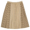 Burberry Ladies Contrast Graphic Print Pleated Skirt In Latte