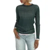 BURBERRY BURBERRY LADIES CONTRAST-TRIM CASHMERE-BLEND SWEATER IN GREEN