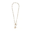BURBERRY BURBERRY LADIES CRYSTAL/ WHITE RESIN PEARL GOLD-PLATED CHAIN-LINK NECKLACE