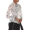 BURBERRY BURBERRY LADIES DALMATIAN PRINT PUSSY-BOW BLOUSE
