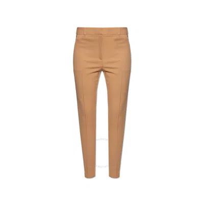 Burberry Ladies Dark Biscuit Fitted Wool Trousers