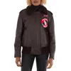 Burberry Ladies Dark Brown Shandwick Detchable Shearling Collar Flight Jacket With Warmer In Brown