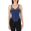 Burberry Ladies Dark Canvas Blue Denim Corset Top In Blue