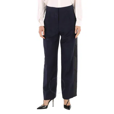 Burberry Ladies Dark Navy Wide Leg Jane Trousers In Blue