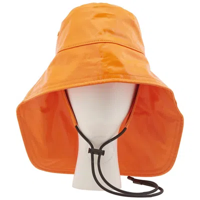 Burberry Ladies Deep Orange Logo-print Fisherman Hat