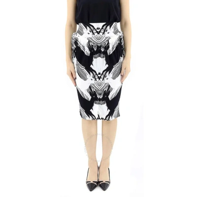 Burberry Ladies Deer Print Gathered Jersey Sculptural Skirt In Monochrome Ip Pttn