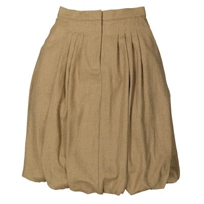 Burberry Ladies Driftwood Linen Blend Bubble Hem Skirt