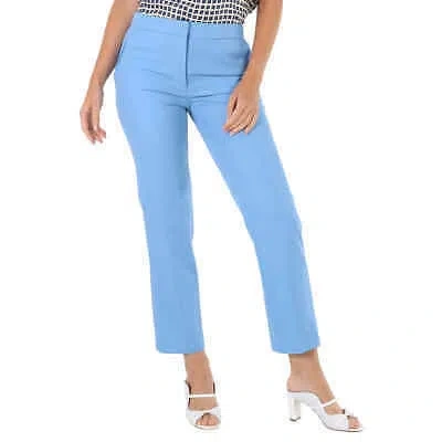 Pre-owned Burberry Ladies Emma Tailored Trousers In Topaz Blue