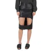 BURBERRY BURBERRY LADIES FLORENCE BLACK CUTOUT LEATHER SKIRT