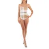 Burberry Ladies Frosted White Check Delia One-piece Swimsuit In White