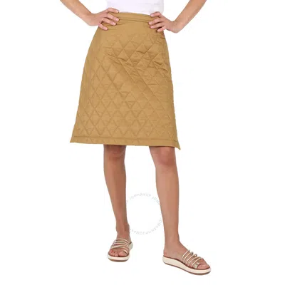 Burberry Ladies Gail Camel Diamond-quilted A-line Skirt In Yellow