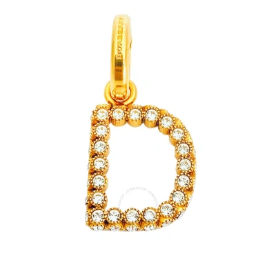 Burberry Ladies Gold D Crystal-embellished Letter Charm