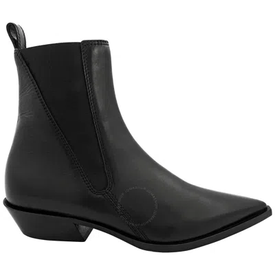 Burberry Ladies Grampian Black Leather Point-toe Chelsea Boots