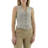 Burberry Ladies Grey Cut-out Detail Technical Wool Waistcoat In Grey