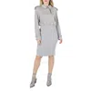 BURBERRY BURBERRY LADIES GREY MELANGE TECHNICAL WOOL RECONSTRUCTED TRENCH COAT