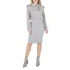 Burberry Ladies Grey Melange Technical Wool Reconstructed Trench Coat In Grey