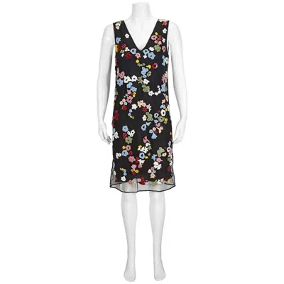 Burberry Ladies Hand-beaded Floral Dress In Multiblk_bright Red