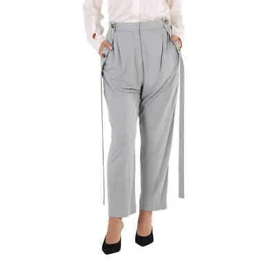 Pre-owned Burberry Ladies Heather Melange Jersey Tailored Trousers In Check Description
