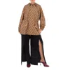 Burberry Ladies Honey Beige Tiger Print Lightweight Hooded Jacket In Yellow/beige