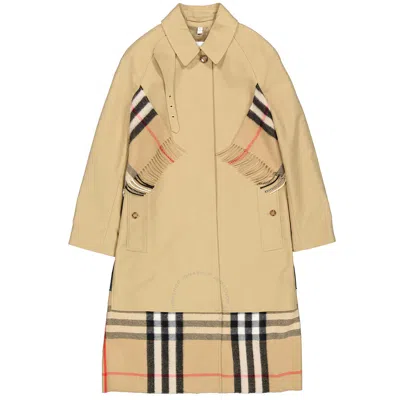 Burberry Ladies Honey Cotton Gabardine Car Coat