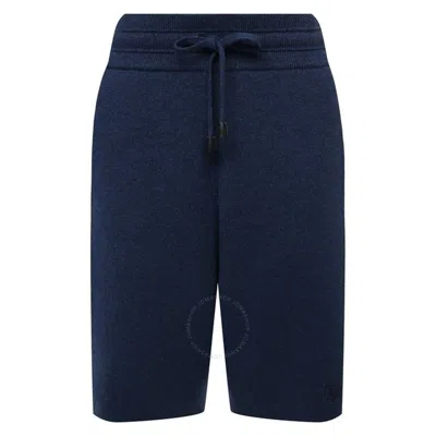 Burberry Ladies Ink Blue Joanie Drawstring Cashmere Shorts