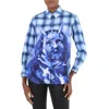 Burberry Sea Maiden Print Check Shirt In Blue