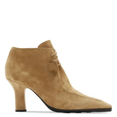 BURBERRY BURBERRY LADIES JUTE SUEDE LACE-UP BOOTIES