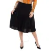 Burberry Intarsia Draped Skirt Woman Midi Skirt Black Size 8 Polyester In Black