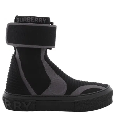 Burberry Ladies Knitted Sub High-top Sock Sneakers In Black