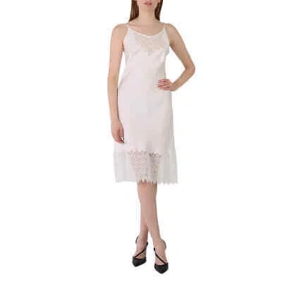 Pre-owned Burberry Ladies Lace Trim And Monogram Detail Silk Satin Lingerie Dress, Brand In Multicolor