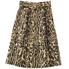 BURBERRY BURBERRY LADIES LEOPARD PRINT STRETCH SILK PLEATED SKIRT