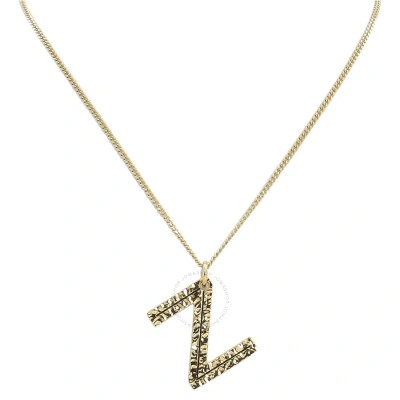 Burberry Ladies Light Gold  Alphabet Z Charm Gold-plated Necklace