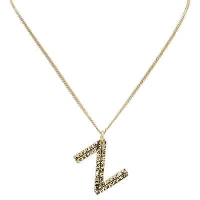 Pre-owned Burberry Ladies Light Gold Alphabet Z Charm Gold-plated Necklace In Multi