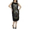 Burberry Ladies Light Opal Green Chantilly Lace And Monkey Print Shift Dress In Green