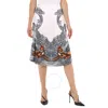 Burberry Ladies Light Walnut Deer Sketch Printed Skirt