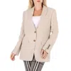 BURBERRY BURBERRY LADIES LOULOU OATMEAL SINGLE-BREASTED TAILORED JACKET
