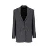 Burberry Woman Blazer Steel Grey Size 6 Wool In Grey