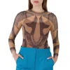 BURBERRY BURBERRY LADIES MERMAID TAIL-PRINT TULLE LONG SLEEVE BODYSUIT