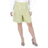 BURBERRY BURBERRY LADIES MIST GREEN THERRY CUFF DETAIL TAILORED SHORTS
