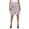 BURBERRY BURBERRY LADIES MONKEY PRINT PLEATED CREPE DE CHINE SKIRT