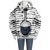 Burberry Ladies Monochrome Cut-out Detail Watercolour Print Cotton Hoodie In Monochrome