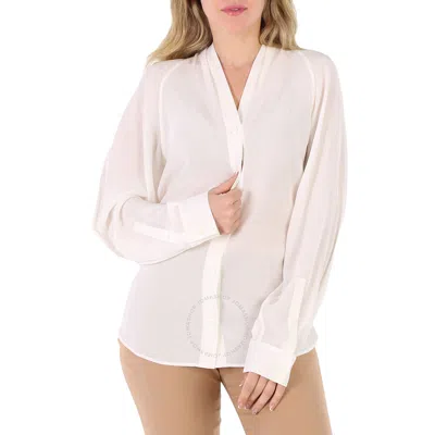 Burberry Ladies Natural White Fion Long-sleeve Shirt