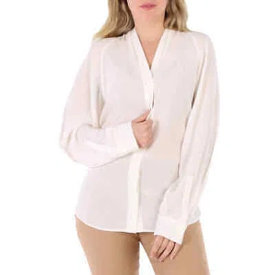 Pre-owned Burberry Ladies Natural White Fion Long-sleeve Shirt
