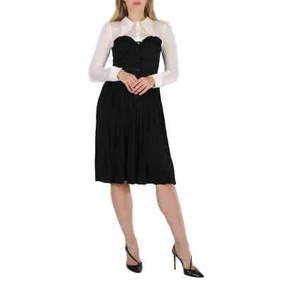 Pre-owned Burberry Ladies Natural White Marcella Two Tone Bustier Shirtdress