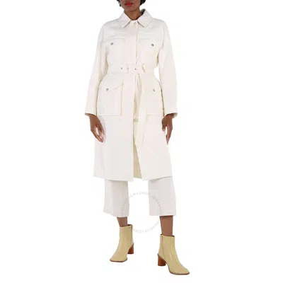 Burberry Ladies Natural White Quilted Panel Car Coat